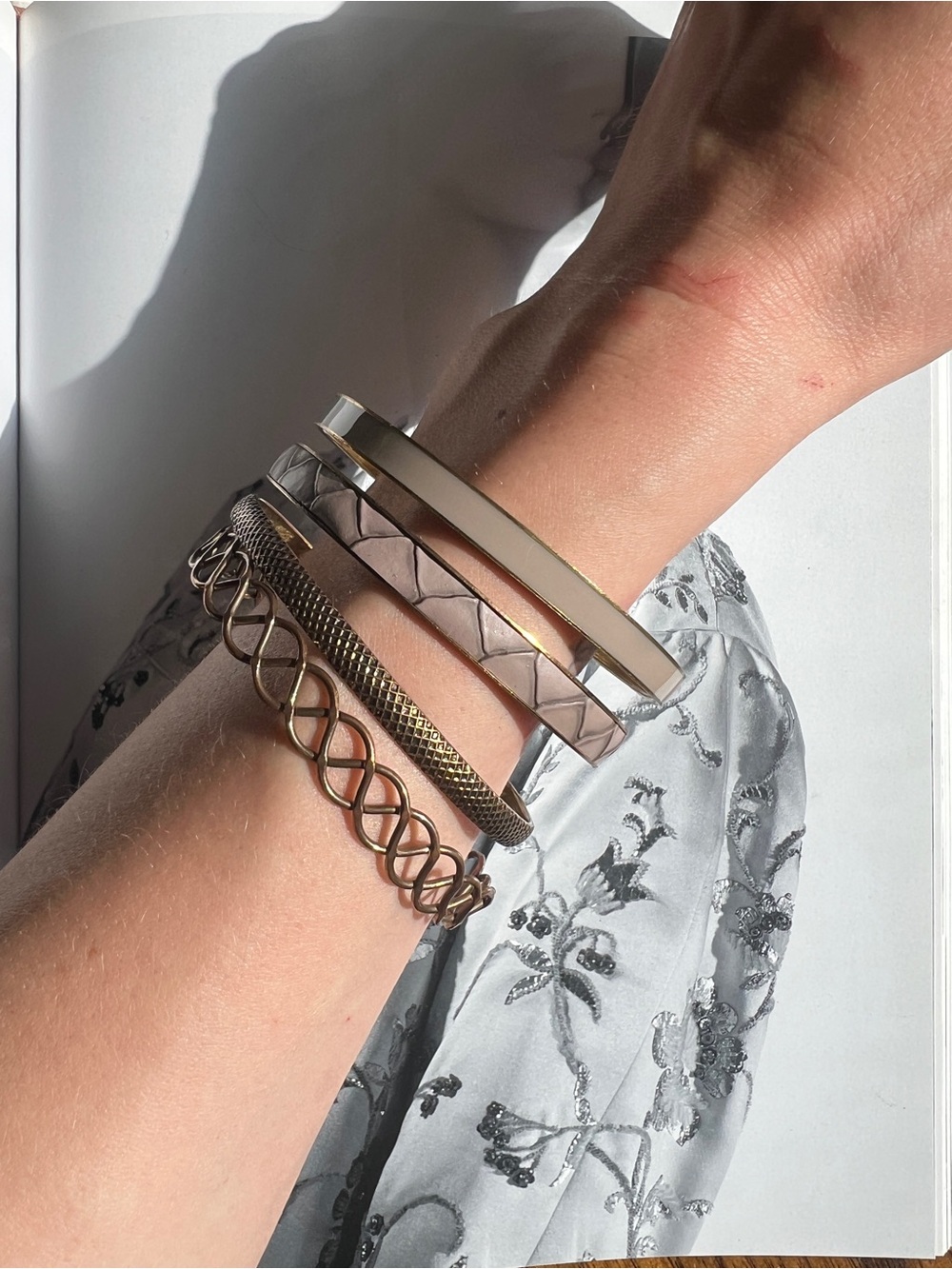 Stacked Neutral Bangle Bracelet Set